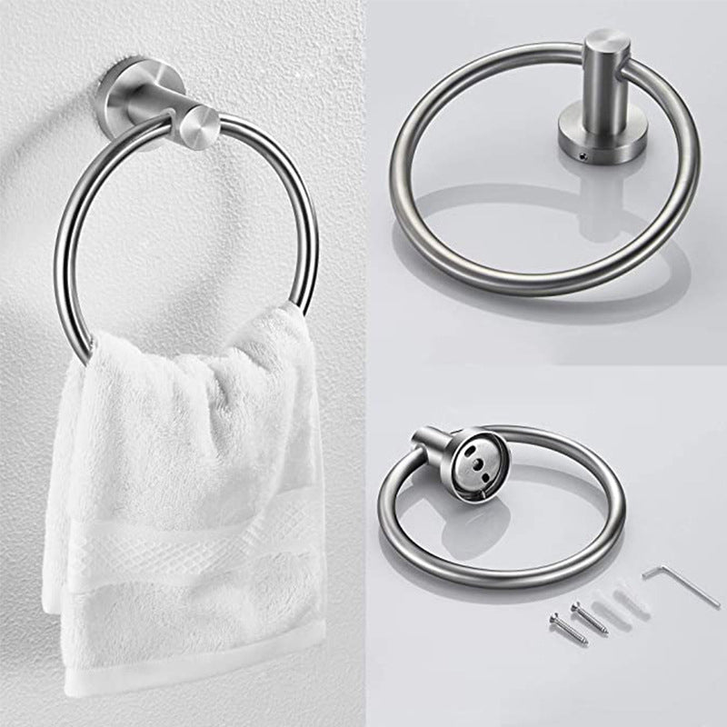 Traditional Bathroom Hardware Accessory Kit Towel Ring/Robe Hooks/ Towel Bar Clearhalo 'Bathroom Hardware Sets' 'Bathroom Hardware' 'Bathroom Remodel & Bathroom Fixtures' 'bathroom_hardware_sets' 'Home Improvement' 'home_improvement' 'home_improvement_bathroom_hardware_sets' 6524188