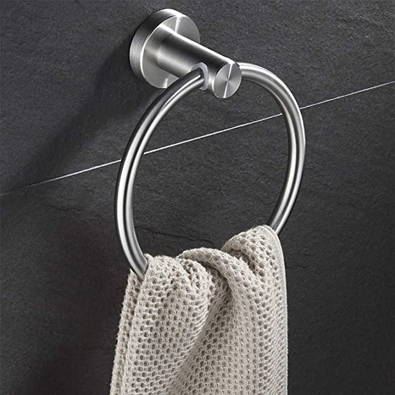 Traditional 2- Piece Bathroom Hardware Set Towel Ring/ Paper Holder Clearhalo 'Bathroom Hardware Sets' 'Bathroom Hardware' 'Bathroom Remodel & Bathroom Fixtures' 'bathroom_hardware_sets' 'Home Improvement' 'home_improvement' 'home_improvement_bathroom_hardware_sets' 6524200