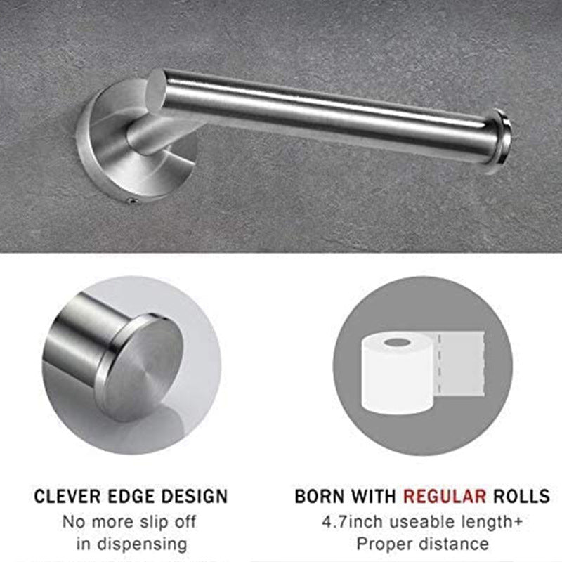 Traditional 2- Piece Bathroom Hardware Set Towel Ring/ Paper Holder Clearhalo 'Bathroom Hardware Sets' 'Bathroom Hardware' 'Bathroom Remodel & Bathroom Fixtures' 'bathroom_hardware_sets' 'Home Improvement' 'home_improvement' 'home_improvement_bathroom_hardware_sets' 6524206