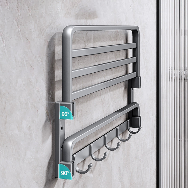 Modern Bathroom Accessories Hardware Set Grey Towel Bar Bath Shelf Bath Hardware Set Clearhalo 'Bathroom Hardware Sets' 'Bathroom Hardware' 'Bathroom Remodel & Bathroom Fixtures' 'bathroom_hardware_sets' 'Home Improvement' 'home_improvement' 'home_improvement_bathroom_hardware_sets' 6524220