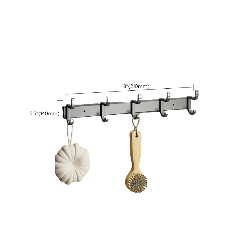 Modern Bathroom Accessories Hardware Set Grey Towel Bar Bath Shelf Bath Hardware Set Clearhalo 'Bathroom Hardware Sets' 'Bathroom Hardware' 'Bathroom Remodel & Bathroom Fixtures' 'bathroom_hardware_sets' 'Home Improvement' 'home_improvement' 'home_improvement_bathroom_hardware_sets' 6524235