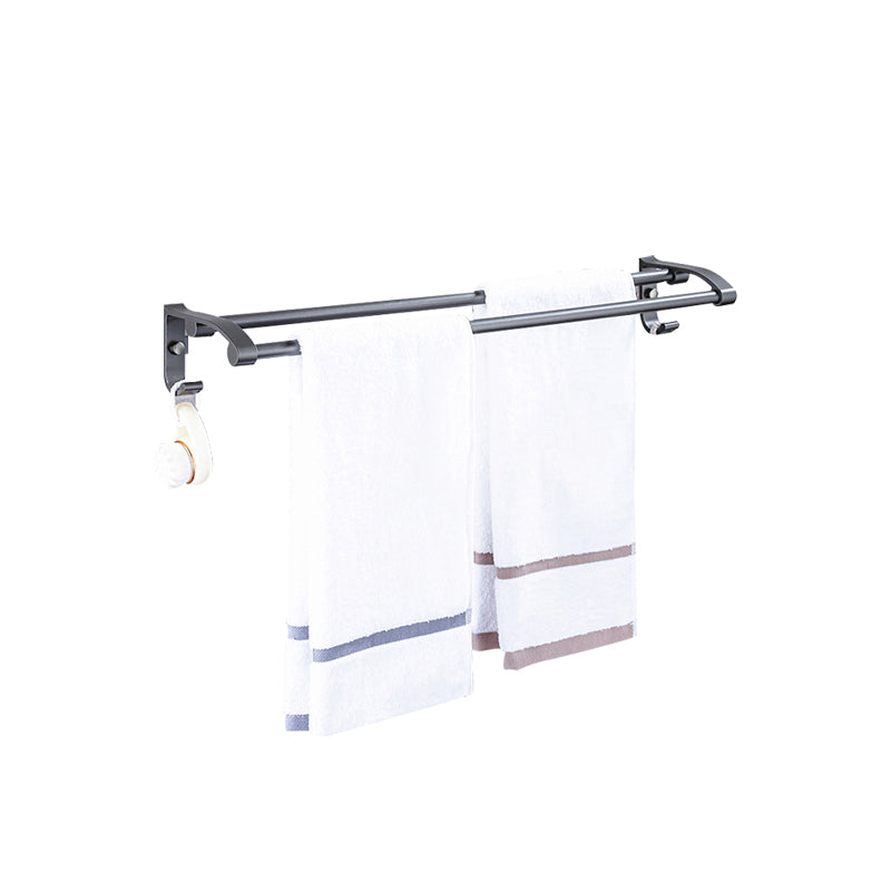 Matte Gray Bathroom Accessory Set Bath Shelf/Towel Bar & Paper Holder Included Clearhalo 'Bathroom Hardware Sets' 'Bathroom Hardware' 'Bathroom Remodel & Bathroom Fixtures' 'bathroom_hardware_sets' 'Home Improvement' 'home_improvement' 'home_improvement_bathroom_hardware_sets' 6524287