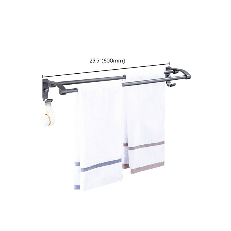 Matte Gray Bathroom Accessory Set Bath Shelf/Towel Bar & Paper Holder Included Clearhalo 'Bathroom Hardware Sets' 'Bathroom Hardware' 'Bathroom Remodel & Bathroom Fixtures' 'bathroom_hardware_sets' 'Home Improvement' 'home_improvement' 'home_improvement_bathroom_hardware_sets' 6524301