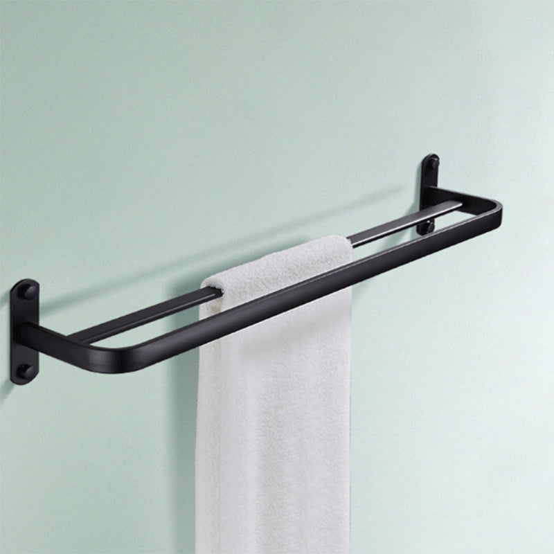 Modern Bathroom Accessory Set Matte Black/Gray Bath Shelf/Towel Bar & Paper Holder Clearhalo 'Bathroom Hardware Sets' 'Bathroom Hardware' 'Bathroom Remodel & Bathroom Fixtures' 'bathroom_hardware_sets' 'Home Improvement' 'home_improvement' 'home_improvement_bathroom_hardware_sets' 6524313