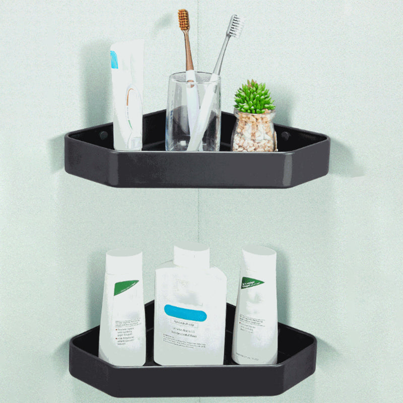 Modern Bathroom Accessory Set Matte Black/Gray Bath Shelf/Towel Bar & Paper Holder Clearhalo 'Bathroom Hardware Sets' 'Bathroom Hardware' 'Bathroom Remodel & Bathroom Fixtures' 'bathroom_hardware_sets' 'Home Improvement' 'home_improvement' 'home_improvement_bathroom_hardware_sets' 6524314