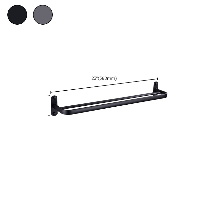 Modern Bathroom Accessory Set Matte Black/Gray Bath Shelf/Towel Bar & Paper Holder Clearhalo 'Bathroom Hardware Sets' 'Bathroom Hardware' 'Bathroom Remodel & Bathroom Fixtures' 'bathroom_hardware_sets' 'Home Improvement' 'home_improvement' 'home_improvement_bathroom_hardware_sets' 6524330