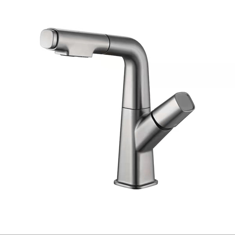 Modern Vessel Sink Faucet Solid Color Metal Centerset Faucet for Bathroom Clearhalo 'bathroom_sink_faucets' 'Conjunta de Baño y Conjunta de Grifo' 'Coronamiento de Baño y Dispositivo de Baño' 'Grifo del lavabo del baño' 'Hogar' 'home_improvement' 'home_improvement_bathroom_sink_faucets' 'Mejoras para el hogar' 6527755