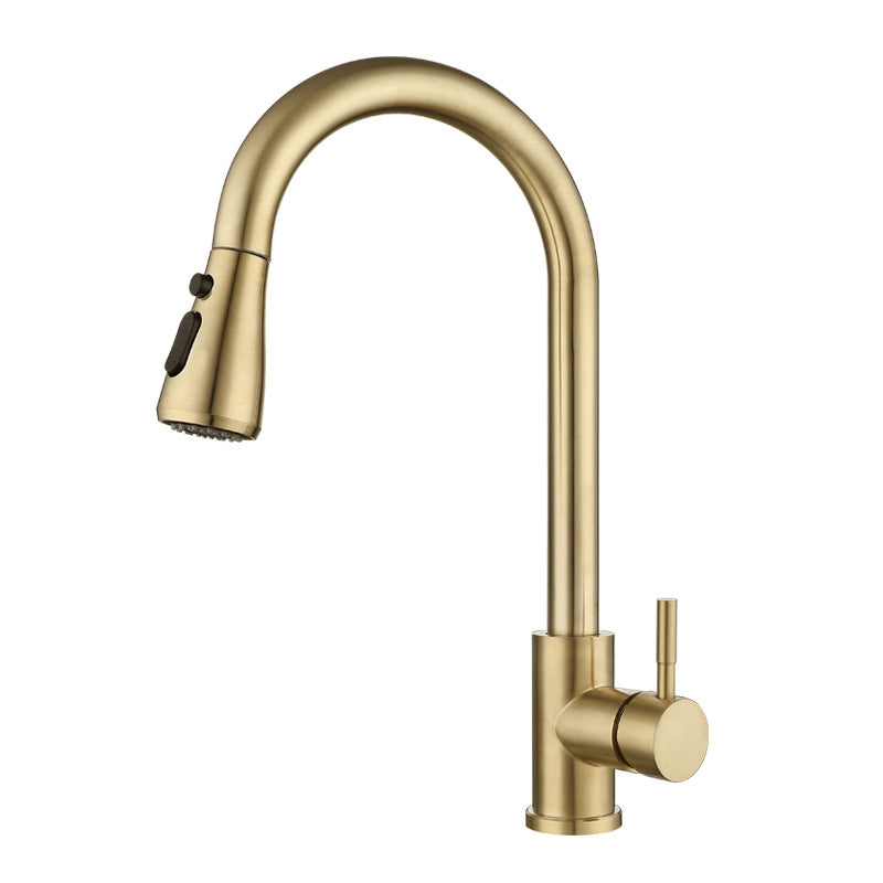 Modern Bathroom Vessel Faucet Brass Lever Handles Swivel Spout High-Arc Sink Faucet Dorado Clearhalo 'bathroom_sink_faucets' 'Conjunta de Baño y Conjunta de Grifo' 'Coronamiento de Baño y Dispositivo de Baño' 'Grifo del lavabo del baño' 'Hogar' 'home_improvement' 'home_improvement_bathroom_sink_faucets' 'Mejoras para el hogar' 6527766