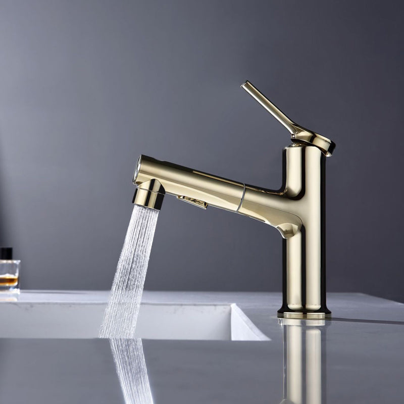 Modern Vessel Sink Faucet Copper Single Handle Low Arc Retractable Vessel Faucet Clearhalo 'Bathroom Remodel & Bathroom Fixtures' 'Bathroom Sink Faucets' 'Bathroom Sinks & Faucet Components' 'bathroom_sink_faucets' 'Conjunta de Baño y Conjunta de Grifo' 'Coronamiento de Baño y Dispositivo de Baño' 'Grifo del lavabo del baño' 'Hogar' 'Home Improvement' 'home_improvement' 'home_improvement_bathroom_sink_faucets' 'Mejoras para el hogar' 6527810