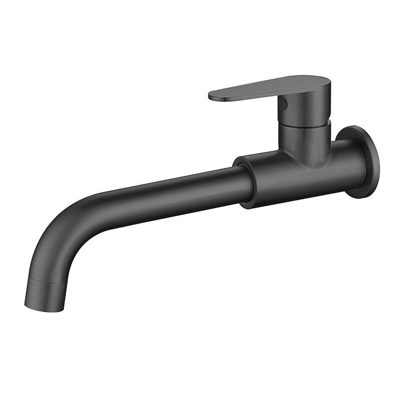 Modern Style Faucet Wall Mounted Single Lever Handle Faucet for Bathroom Smoke Gray Clearhalo 'Bathroom Remodel & Bathroom Fixtures' 'Bathroom Sink Faucets' 'Bathroom Sinks & Faucet Components' 'bathroom_sink_faucets' 'Home Improvement' 'home_improvement' 'home_improvement_bathroom_sink_faucets' 6527817