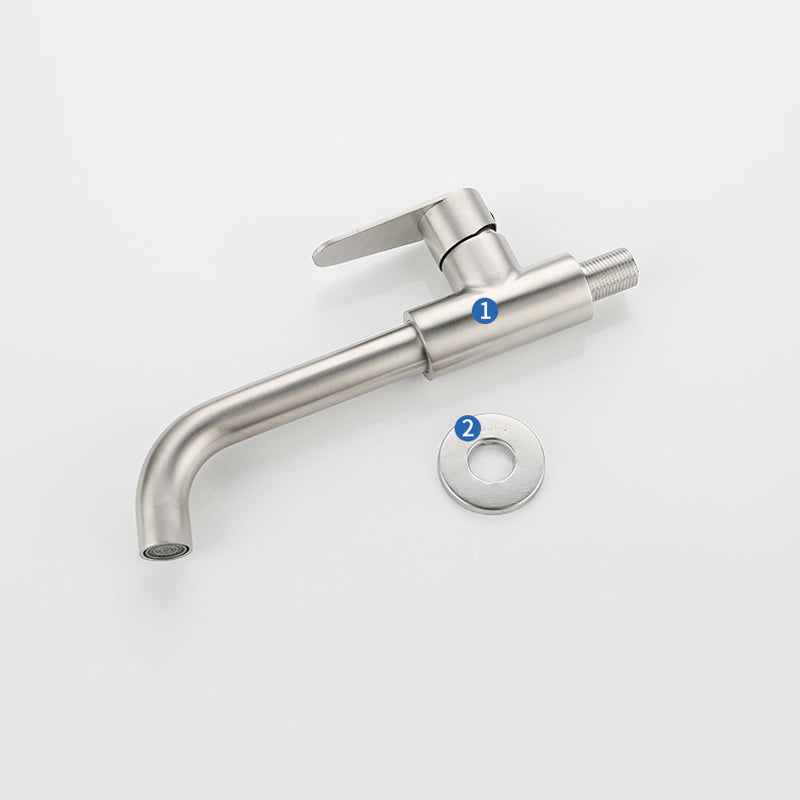Modern Style Faucet Wall Mounted Single Lever Handle Faucet for Bathroom Clearhalo 'Bathroom Remodel & Bathroom Fixtures' 'Bathroom Sink Faucets' 'Bathroom Sinks & Faucet Components' 'bathroom_sink_faucets' 'Home Improvement' 'home_improvement' 'home_improvement_bathroom_sink_faucets' 6527822