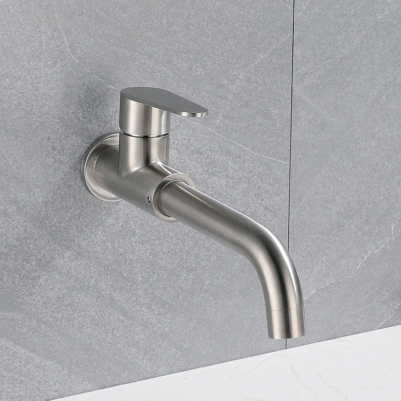 Modern Style Faucet Wall Mounted Single Lever Handle Faucet for Bathroom Clearhalo 'Bathroom Remodel & Bathroom Fixtures' 'Bathroom Sink Faucets' 'Bathroom Sinks & Faucet Components' 'bathroom_sink_faucets' 'Home Improvement' 'home_improvement' 'home_improvement_bathroom_sink_faucets' 6527823
