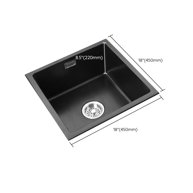 Black Undermount Kitchen Sink Single Bowl Quartz Sink with Faucet Clearhalo 'Home Improvement' 'home_improvement' 'home_improvement_kitchen_sinks' 'Kitchen Remodel & Kitchen Fixtures' 'Kitchen Sinks & Faucet Components' 'Kitchen Sinks' 'kitchen_sinks' 6527966