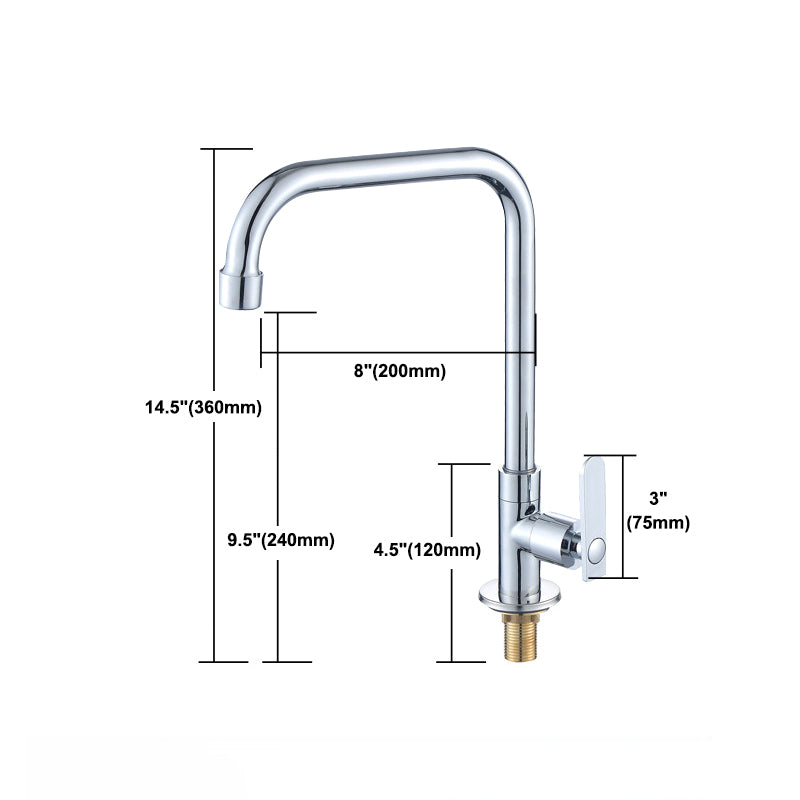 Contemporary Single Handle Kitchen Faucet Pull down 1-Hold Bar Faucet Clearhalo 'Home Improvement' 'home_improvement' 'home_improvement_kitchen_faucets' 'Kitchen Faucets' 'Kitchen Remodel & Kitchen Fixtures' 'Kitchen Sinks & Faucet Components' 'kitchen_faucets' 6528000