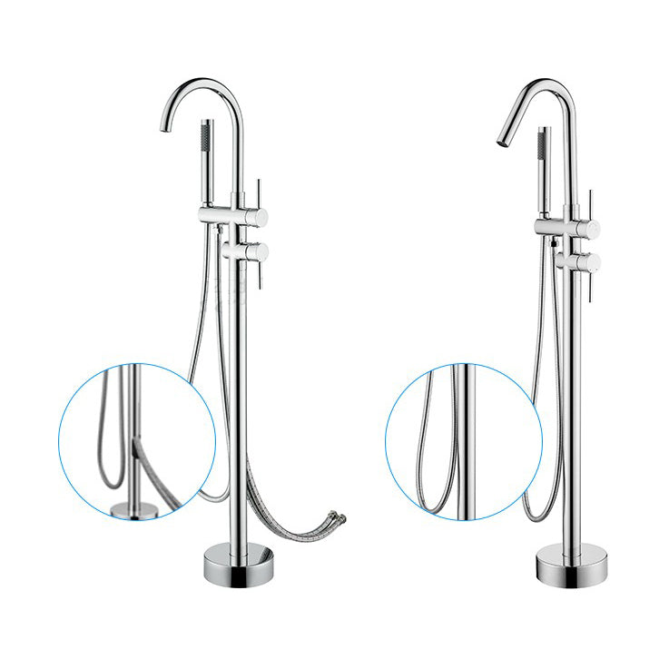 Floor Mounted Freestanding Bathtub Faucet Modern Style Metal Freestanding Faucet Clearhalo 'Bathroom Remodel & Bathroom Fixtures' 'Bathtub Faucets' 'bathtub_faucets' 'Home Improvement' 'home_improvement' 'home_improvement_bathtub_faucets' 6528270