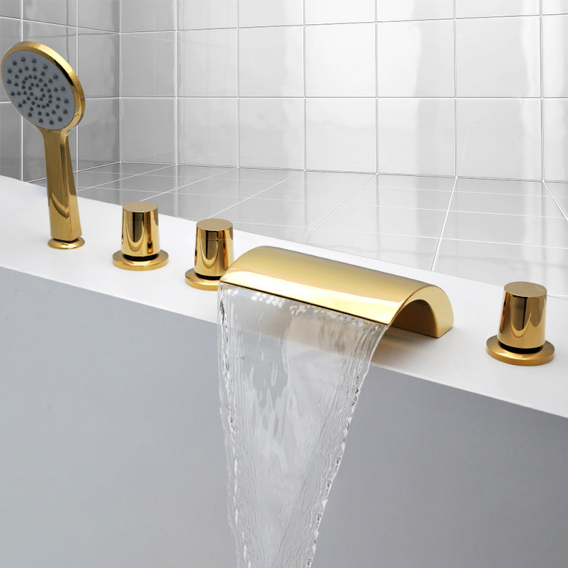 Contemporary Bath Faucet Trim Metal Deck Mounted Bath Faucet Trim Clearhalo 'Bathroom Remodel & Bathroom Fixtures' 'Bathtub Faucets' 'bathtub_faucets' 'Home Improvement' 'home_improvement' 'home_improvement_bathtub_faucets' 6528273