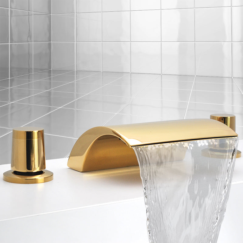 Contemporary Bath Faucet Trim Metal Deck Mounted Bath Faucet Trim Clearhalo 'Bathroom Remodel & Bathroom Fixtures' 'Bathtub Faucets' 'bathtub_faucets' 'Home Improvement' 'home_improvement' 'home_improvement_bathtub_faucets' 6528277