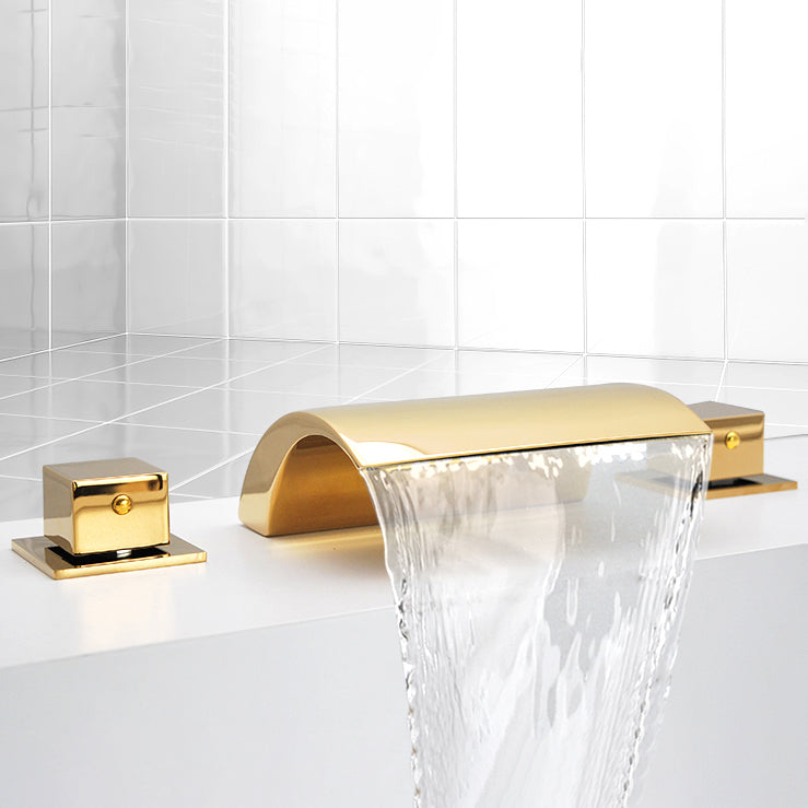 Contemporary Bath Faucet Trim Metal Deck Mounted Bath Faucet Trim Clearhalo 'Bathroom Remodel & Bathroom Fixtures' 'Bathtub Faucets' 'bathtub_faucets' 'Home Improvement' 'home_improvement' 'home_improvement_bathtub_faucets' 6528279