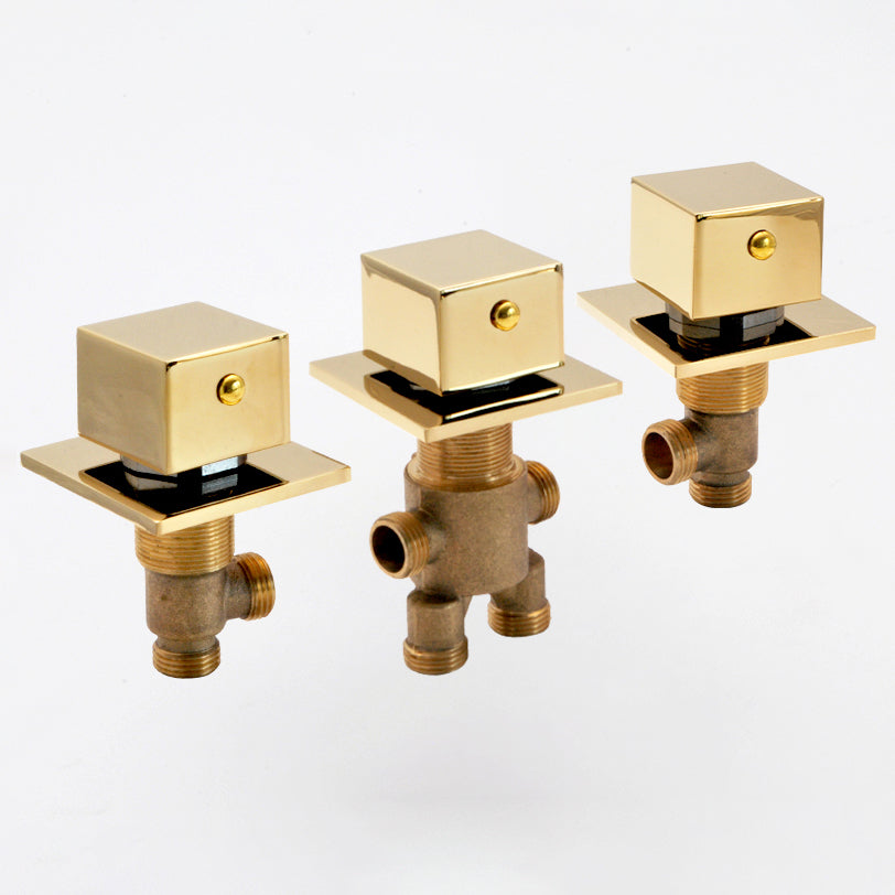 Contemporary Bath Faucet Trim Metal Deck Mounted Bath Faucet Trim Clearhalo 'Bathroom Remodel & Bathroom Fixtures' 'Bathtub Faucets' 'bathtub_faucets' 'Home Improvement' 'home_improvement' 'home_improvement_bathtub_faucets' 6528298