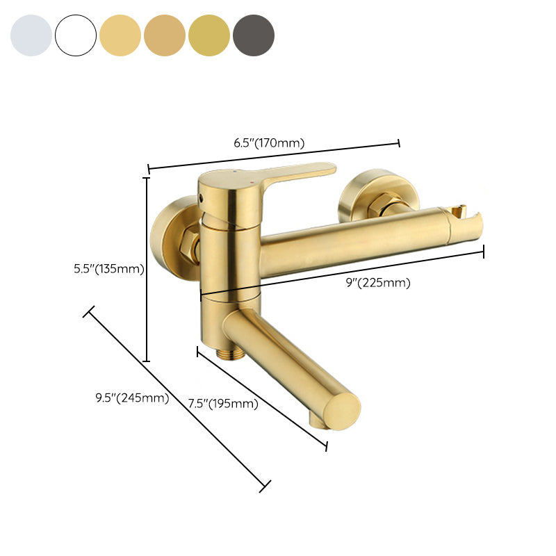 Wall Mounted Bathroom Faucet Contemporary Style Swivel Bathroom Faucet Clearhalo 'Bathroom Remodel & Bathroom Fixtures' 'Bathtub Faucets' 'bathtub_faucets' 'Home Improvement' 'home_improvement' 'home_improvement_bathtub_faucets' 6528367