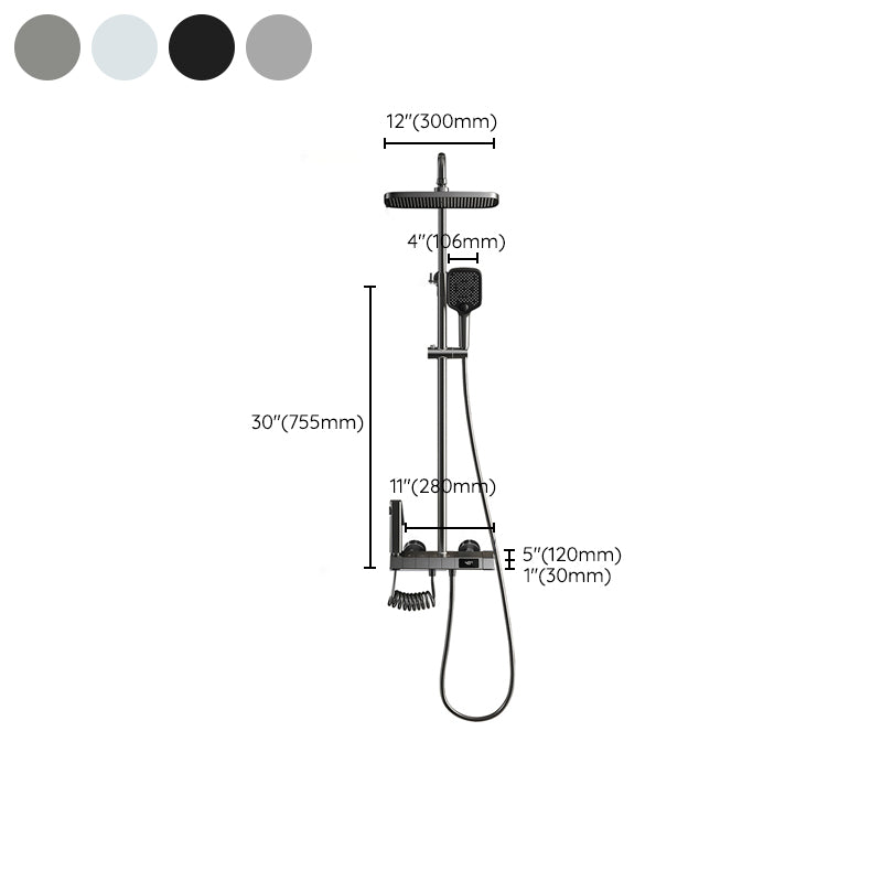 Contemporary Shower System Slide Bar Dual Shower Head Wall Mounted Shower Set Clearhalo 'Bathroom Remodel & Bathroom Fixtures' 'Home Improvement' 'home_improvement' 'home_improvement_shower_faucets' 'Shower Faucets & Systems' 'shower_faucets' 'Showers & Bathtubs Plumbing' 'Showers & Bathtubs' 6528902