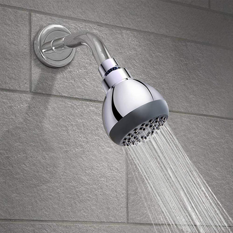 Silver Round Showerhead Standard Spray Pattern Wall-Mount Showerhead Chrome Clearhalo 'Bathroom Remodel & Bathroom Fixtures' 'Home Improvement' 'home_improvement' 'home_improvement_shower_heads' 'Shower Heads' 'shower_heads' 'Showers & Bathtubs Plumbing' 'Showers & Bathtubs' 6528976