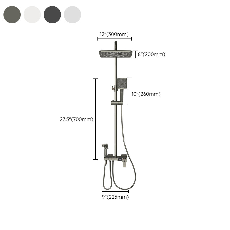 Modern Brass Shower System Adjustable Spray Pattern Shower Set Clearhalo 'Bathroom Remodel & Bathroom Fixtures' 'Home Improvement' 'home_improvement' 'home_improvement_shower_faucets' 'Shower Faucets & Systems' 'shower_faucets' 'Showers & Bathtubs Plumbing' 'Showers & Bathtubs' 6531369