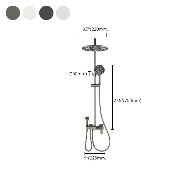 Modern Brass Shower System Adjustable Spray Pattern Shower Set Clearhalo 'Bathroom Remodel & Bathroom Fixtures' 'Home Improvement' 'home_improvement' 'home_improvement_shower_faucets' 'Shower Faucets & Systems' 'shower_faucets' 'Showers & Bathtubs Plumbing' 'Showers & Bathtubs' 6531370