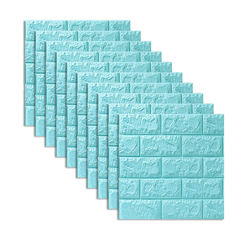 Modern Wall Tile PVC 3D Embossed Self-Adhesive Waterproof Indoor Wall Panel Sky Blue Clearhalo 'Flooring 'Home Improvement' 'home_improvement' 'home_improvement_wall_paneling' 'Wall Paneling' 'wall_paneling' 'Walls & Ceilings' Walls and Ceiling' 6531781