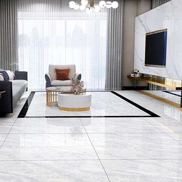 Wall & Floor Tile Marble Print Living Room Porcelain Square Indoor Floor Tile Clearhalo 'Floor Tiles & Wall Tiles' 'floor_tiles_wall_tiles' 'Flooring 'Home Improvement' 'home_improvement' 'home_improvement_floor_tiles_wall_tiles' Walls and Ceiling' 6540351