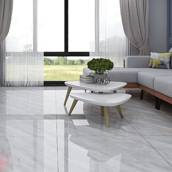 Wall & Floor Tile Marble Print Living Room Porcelain Square Indoor Floor Tile Clearhalo 'Floor Tiles & Wall Tiles' 'floor_tiles_wall_tiles' 'Flooring 'Home Improvement' 'home_improvement' 'home_improvement_floor_tiles_wall_tiles' Walls and Ceiling' 6540362