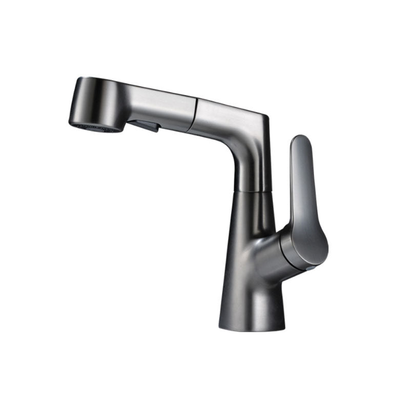 Modern Vessel Sink Faucet Copper Single Handle Low Arc Retractable Vessel Faucet Clearhalo 'Bathroom Remodel & Bathroom Fixtures' 'Bathroom Sink Faucets' 'Bathroom Sinks & Faucet Components' 'bathroom_sink_faucets' 'Conjunta de Baño y Conjunta de Grifo' 'Coronamiento de Baño y Dispositivo de Baño' 'Grifo del lavabo del baño' 'Hogar' 'Home Improvement' 'home_improvement' 'home_improvement_bathroom_sink_faucets' 'Mejoras para el hogar' 6540502