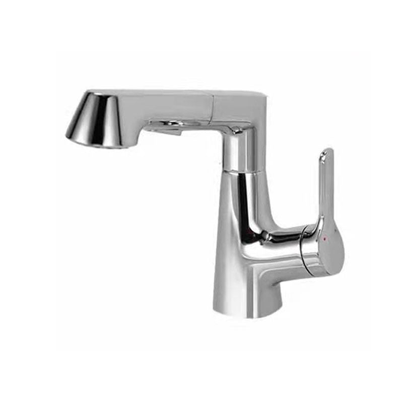 Modern Vessel Sink Faucet Copper Single Handle Low Arc Retractable Vessel Faucet Clearhalo 'Bathroom Remodel & Bathroom Fixtures' 'Bathroom Sink Faucets' 'Bathroom Sinks & Faucet Components' 'bathroom_sink_faucets' 'Conjunta de Baño y Conjunta de Grifo' 'Coronamiento de Baño y Dispositivo de Baño' 'Grifo del lavabo del baño' 'Hogar' 'Home Improvement' 'home_improvement' 'home_improvement_bathroom_sink_faucets' 'Mejoras para el hogar' 6540511