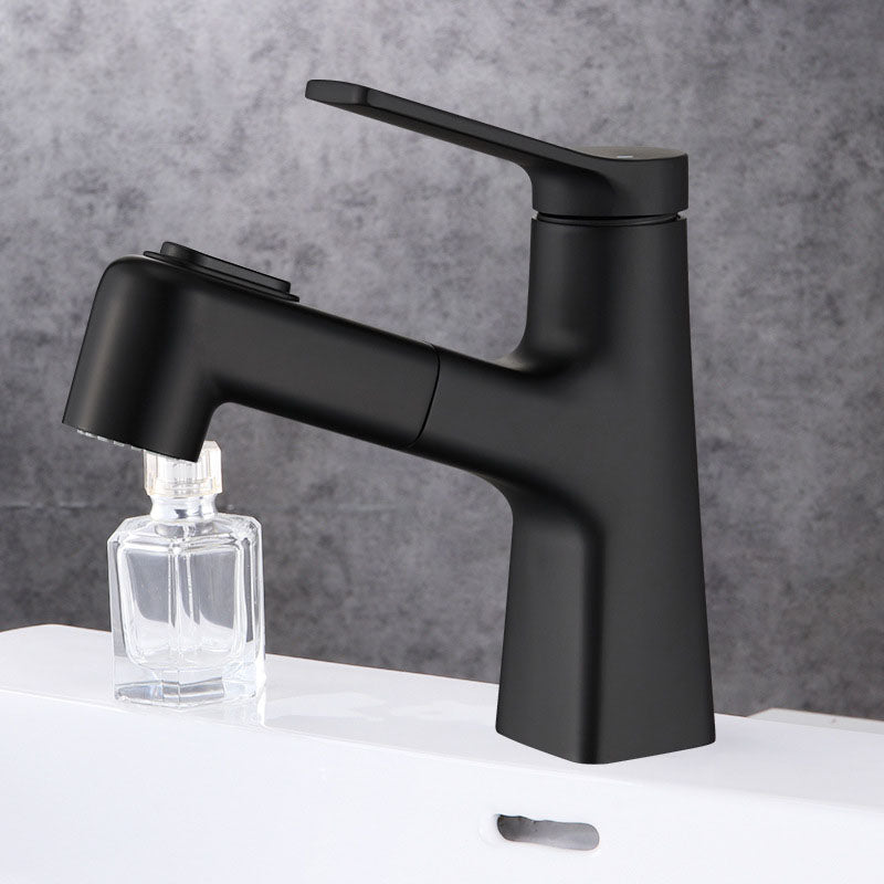 Contemporary Vessel Faucet Metal Single Handle Low Arc Vessel Faucet for Bathroom Black Clearhalo 'Bathroom Remodel & Bathroom Fixtures' 'Bathroom Sink Faucets' 'Bathroom Sinks & Faucet Components' 'bathroom_sink_faucets' 'Home Improvement' 'home_improvement' 'home_improvement_bathroom_sink_faucets' 6540515