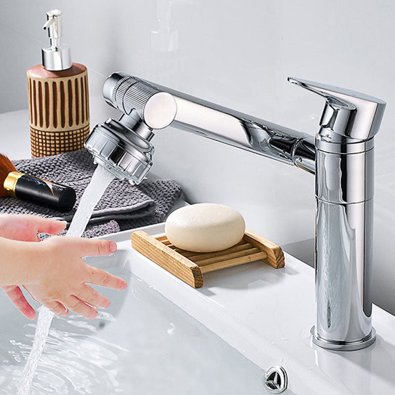 Glam Style Faucet Single Handle Vessel Sink Bathroom Faucet with Waterfall Spout Clearhalo 'Bathroom Remodel & Bathroom Fixtures' 'Bathroom Sink Faucets' 'Bathroom Sinks & Faucet Components' 'bathroom_sink_faucets' 'Home Improvement' 'home_improvement' 'home_improvement_bathroom_sink_faucets' 6540532