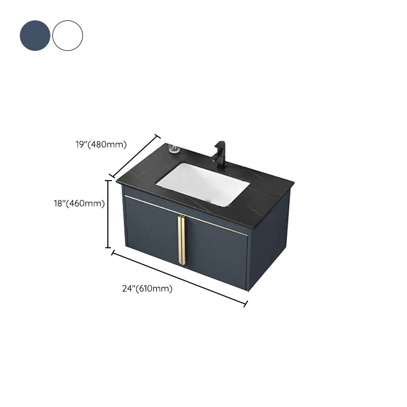 Rectangular Contemporary Bathroom Vanity Set Stainless Steel Sink Cabinet Clearhalo 'Bathroom Remodel & Bathroom Fixtures' 'Bathroom Vanities' 'bathroom_vanities' 'Home Improvement' 'home_improvement' 'home_improvement_bathroom_vanities' 6540781