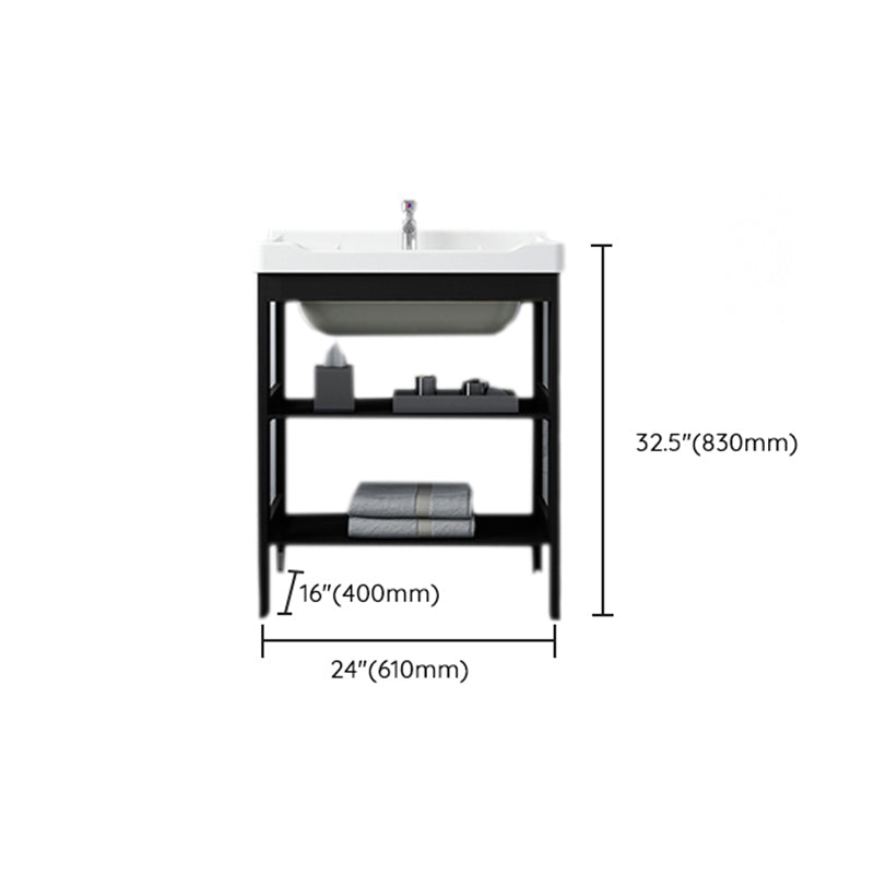 Shelving Included Bath Vanity Set Mirror Freestanding Vanity Set with Single Sink Clearhalo 'Bathroom Remodel & Bathroom Fixtures' 'Bathroom Vanities' 'bathroom_vanities' 'Home Improvement' 'home_improvement' 'home_improvement_bathroom_vanities' 6541091