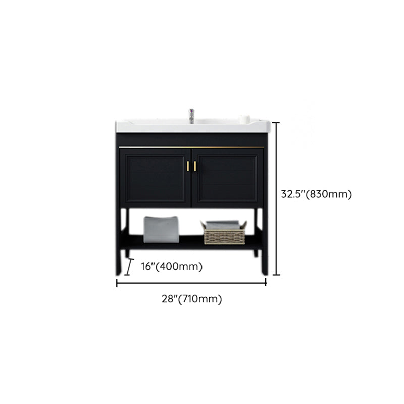 Shelving Included Bath Vanity Set Mirror Freestanding Vanity Set with Single Sink Clearhalo 'Bathroom Remodel & Bathroom Fixtures' 'Bathroom Vanities' 'bathroom_vanities' 'Home Improvement' 'home_improvement' 'home_improvement_bathroom_vanities' 6541093