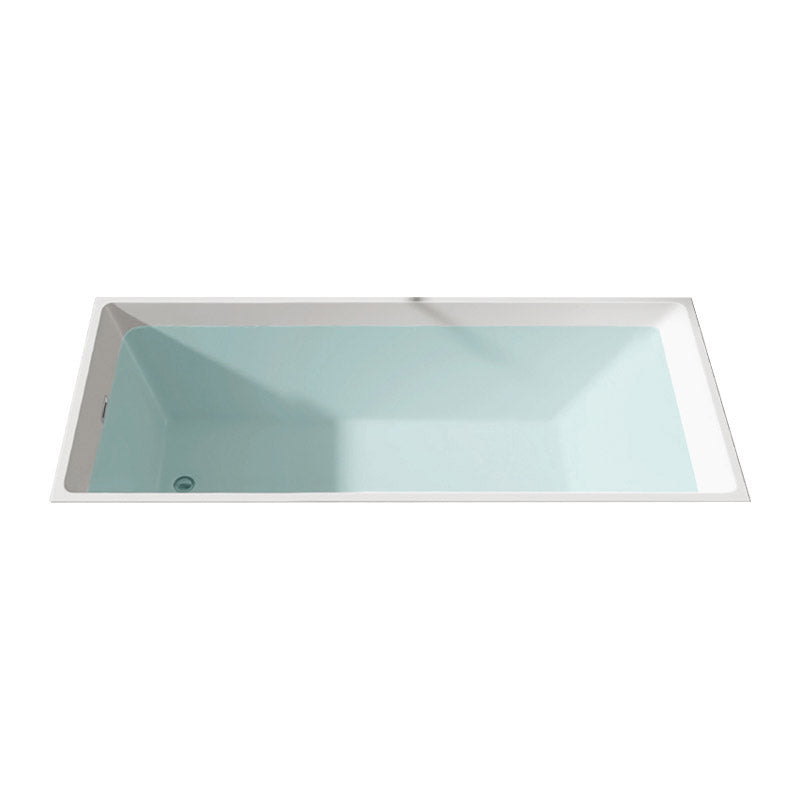 Modern White Embedded Bathtub Acrylic Rectangle with Drain Bath Tub Clearhalo 'Bathroom Remodel & Bathroom Fixtures' 'Bathtubs' 'Home Improvement' 'home_improvement' 'home_improvement_bathtubs' 'Showers & Bathtubs' 6542231