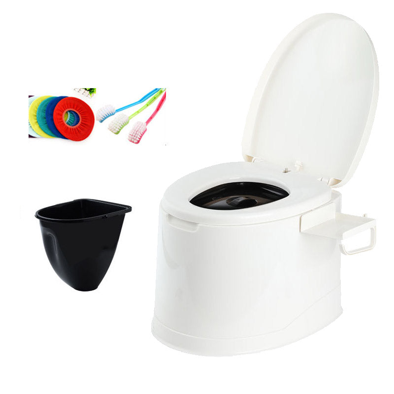 Floor Mounted All-In-One Toilet Contemporary Plastic Flush Toilet White Antiskid Hollow Barrel Clearhalo 'Bathroom Remodel & Bathroom Fixtures' 'Home Improvement' 'home_improvement' 'home_improvement_toilets' 'Toilets & Bidets' 'Toilets' 6542484