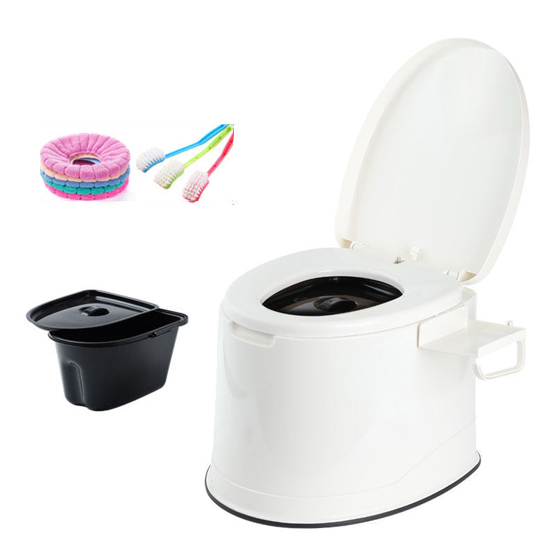 Floor Mounted All-In-One Toilet Contemporary Plastic Flush Toilet White Upgrading Antiskid Solid Barrel Clearhalo 'Bathroom Remodel & Bathroom Fixtures' 'Home Improvement' 'home_improvement' 'home_improvement_toilets' 'Toilets & Bidets' 'Toilets' 6542490