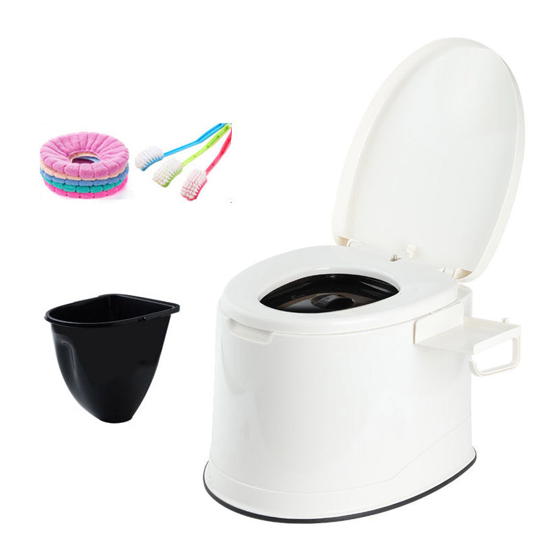 Floor Mounted All-In-One Toilet Contemporary Plastic Flush Toilet White Upgrading Antiskid Hollow Barrel Clearhalo 'Bathroom Remodel & Bathroom Fixtures' 'Home Improvement' 'home_improvement' 'home_improvement_toilets' 'Toilets & Bidets' 'Toilets' 6542492