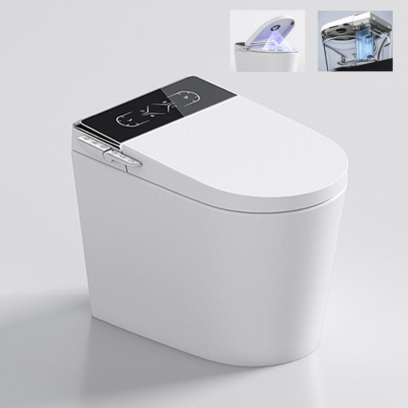 Modern White Heated Seat Toilet ABS Floor Mounted Flush Toilet with Seat Black/ White Clearhalo 'Bathroom Remodel & Bathroom Fixtures' 'Home Improvement' 'home_improvement' 'home_improvement_toilets' 'Toilets & Bidets' 'Toilets' 6542700