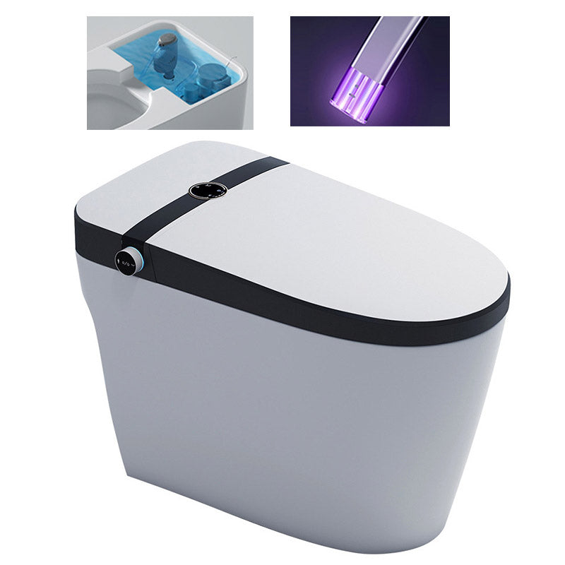 Modern Skirted White Heated Seat Toilet ABS Floor Mounted Flush Toilet with Seat 16" Clearhalo 'Bathroom Remodel & Bathroom Fixtures' 'Home Improvement' 'home_improvement' 'home_improvement_toilets' 'Toilets & Bidets' 'Toilets' 6542717