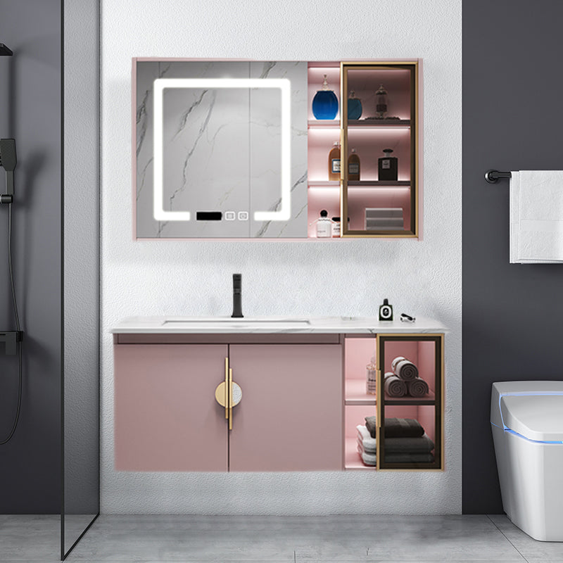 Contemporary Bathroom Vanity Set Wall-Mounted Bathroom Vanity Set Clearhalo 'Bathroom Remodel & Bathroom Fixtures' 'Bathroom Vanities' 'bathroom_vanities' 'Home Improvement' 'home_improvement' 'home_improvement_bathroom_vanities' 6545534