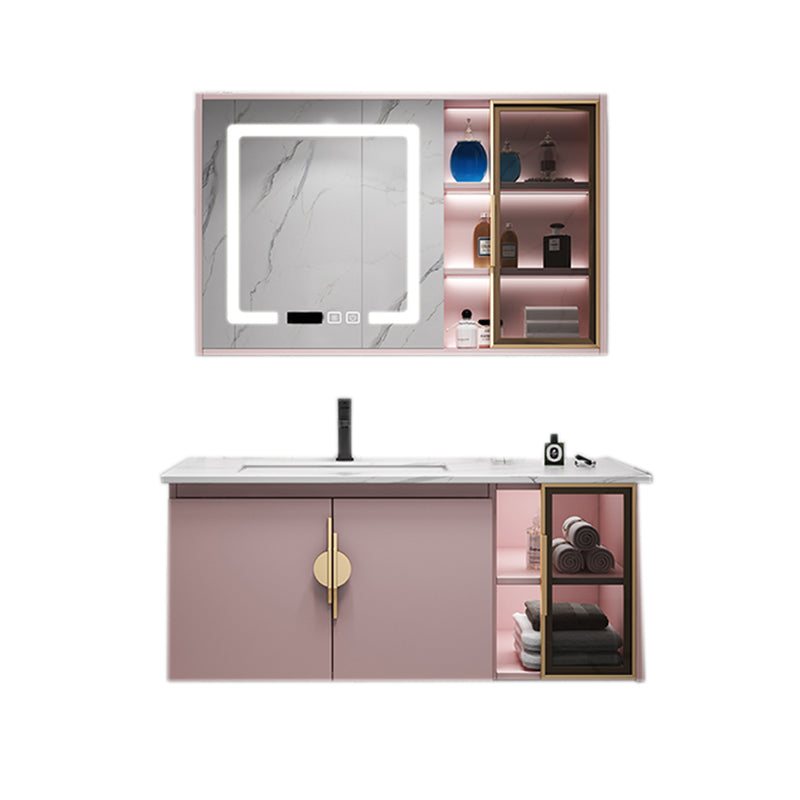 Contemporary Bathroom Vanity Set Wall-Mounted Bathroom Vanity Set Clearhalo 'Bathroom Remodel & Bathroom Fixtures' 'Bathroom Vanities' 'bathroom_vanities' 'Home Improvement' 'home_improvement' 'home_improvement_bathroom_vanities' 6545536