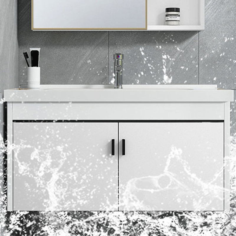 Wall-mounted Bathroom Vanity Modern Single-Sink Space Saver Vanity Clearhalo 'Bathroom Remodel & Bathroom Fixtures' 'Bathroom Vanities' 'bathroom_vanities' 'Home Improvement' 'home_improvement' 'home_improvement_bathroom_vanities' 6545563