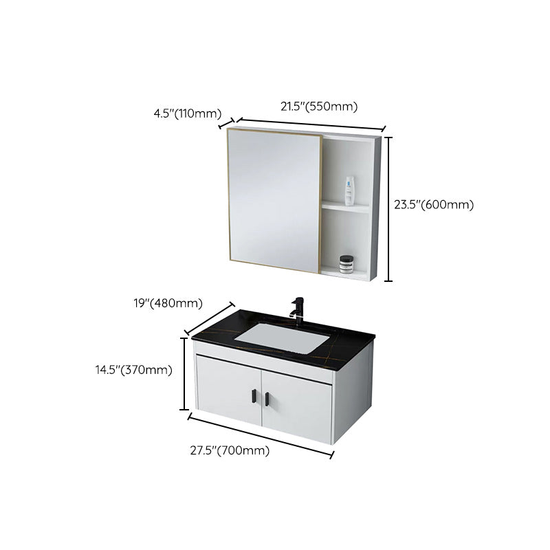 Wall-mounted Bathroom Vanity Modern Single-Sink Space Saver Vanity Clearhalo 'Bathroom Remodel & Bathroom Fixtures' 'Bathroom Vanities' 'bathroom_vanities' 'Home Improvement' 'home_improvement' 'home_improvement_bathroom_vanities' 6545577