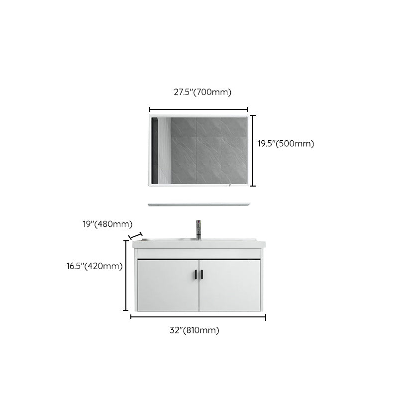 Wall-mounted Bathroom Vanity Modern Single-Sink Space Saver Vanity Clearhalo 'Bathroom Remodel & Bathroom Fixtures' 'Bathroom Vanities' 'bathroom_vanities' 'Home Improvement' 'home_improvement' 'home_improvement_bathroom_vanities' 6545582