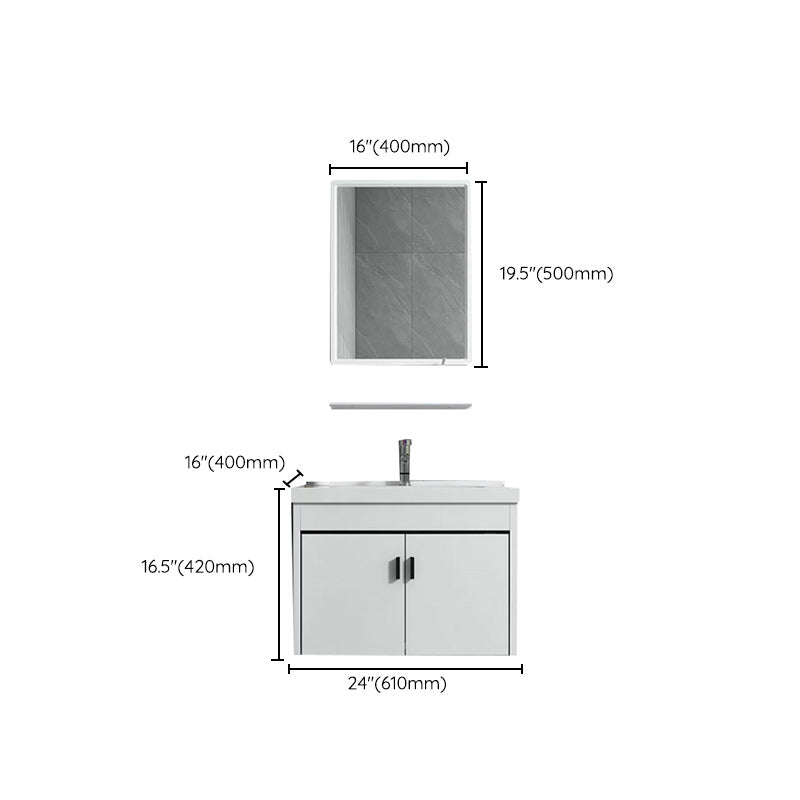 Wall-mounted Bathroom Vanity Modern Single-Sink Space Saver Vanity Clearhalo 'Bathroom Remodel & Bathroom Fixtures' 'Bathroom Vanities' 'bathroom_vanities' 'Home Improvement' 'home_improvement' 'home_improvement_bathroom_vanities' 6545584